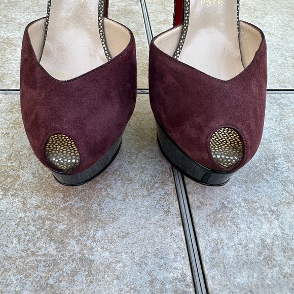 Christian Louboutin 150 suede and python pumps - Picture 4 of 16